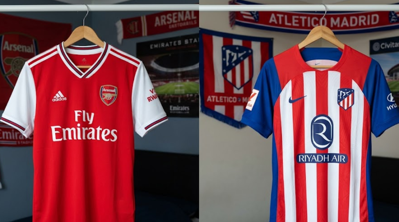 Jersey of Arsenal and Atletico Madrid
