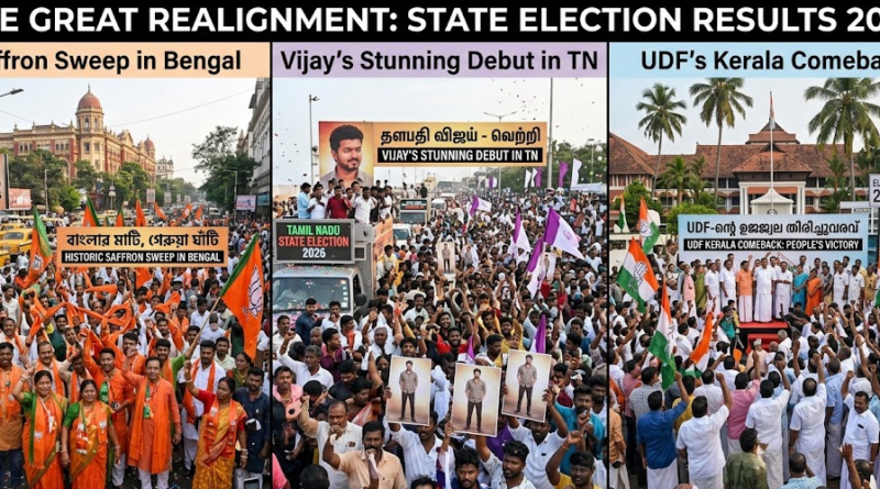 The Great Realignment: Saffron Sweep in Bengal, Vijay’s Stunning Debut in TN, and UDF’s Kerala Comeback