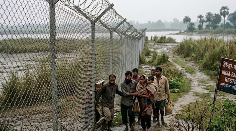 India and Bangladesh Border crossing immigrants