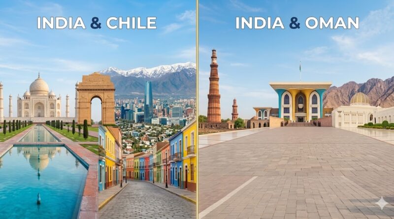 India Oman and Chili
