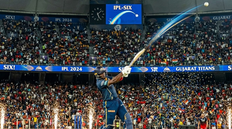 During IPL Player hitting six
