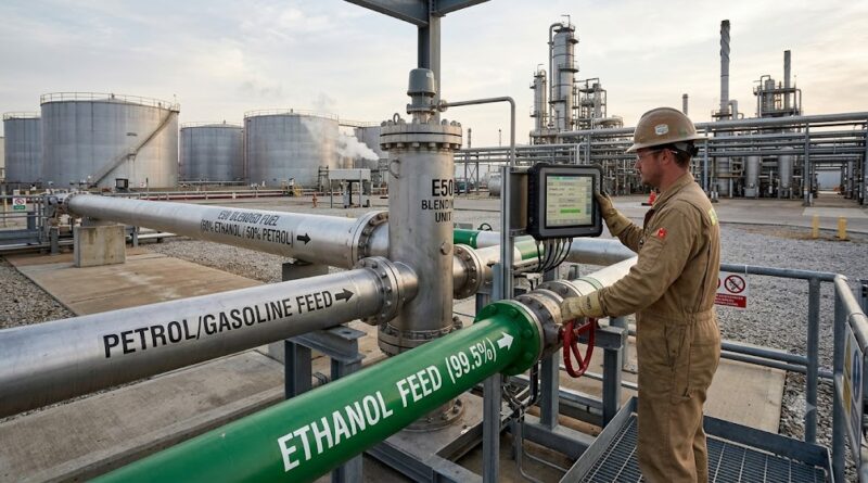 Ethanol being produced